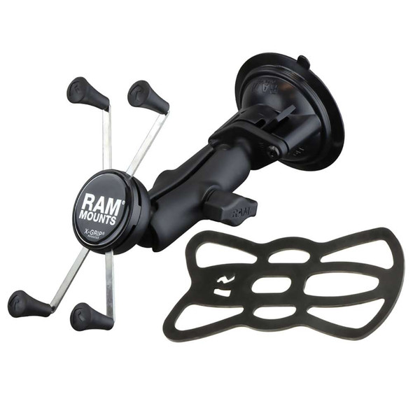 RAM Mounting Systems RAM Mount Twist-Lock Suction Cup Mount w/Universal X-Grip Large Phone/Phablet Cradle [RAM-B-166-UN10U] MyGreenOutdoors