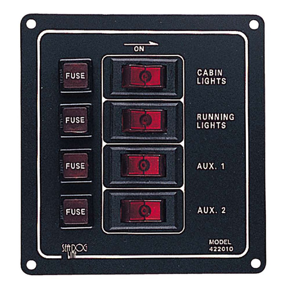 Sea-Dog Sea-Dog Aluminum Switch Panel - Vertical - 4 Switch [422010-1] MyGreenOutdoors