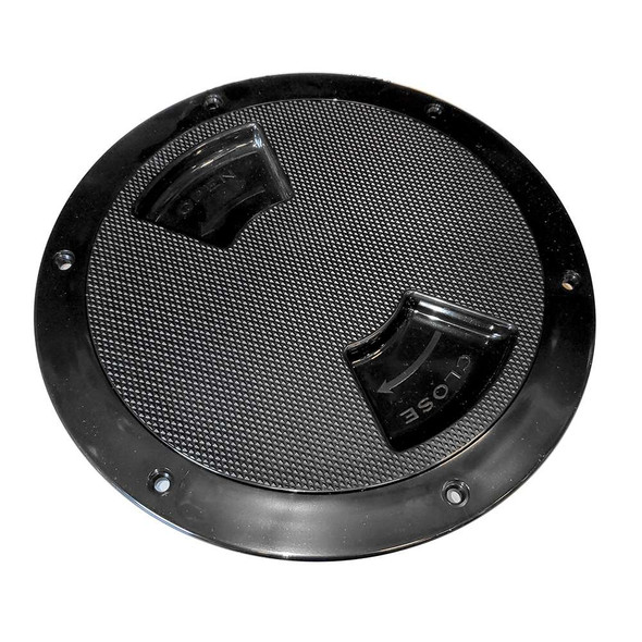 Sea-Dog Sea-Dog Quarter-Turn Textured Deck Plate w/Internal Collar - Black - 5" [336357-1] MyGreenOutdoors