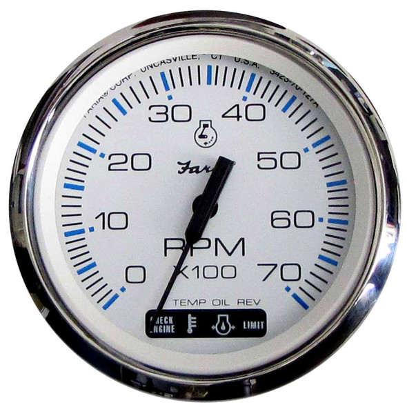 Faria Beede Instruments Faria Chesapeake White SS 4" Tachometer w/Suzuki Monitor - 7,000 RPM (Gas - Suzuki Outboard) [33860] MyGreenOutdoors
