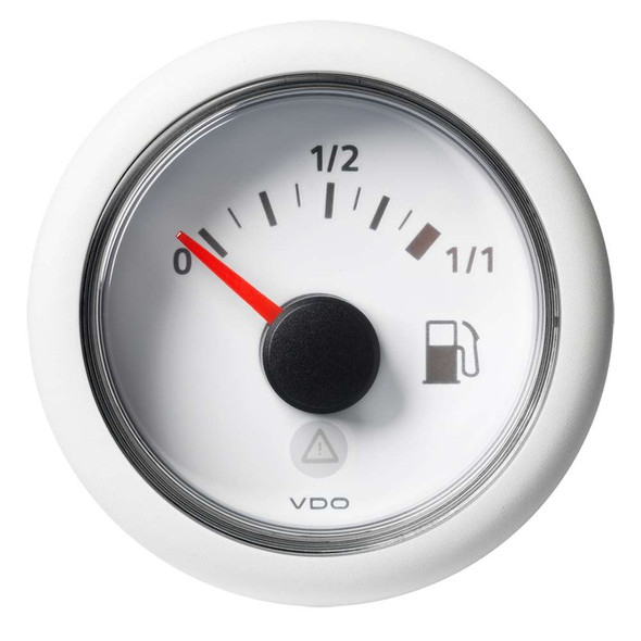 Veratron VDO Marine 52mm (2-1/16") ViewLine Fuel Tank Level Gauge 0-1/1 - 8/32V - 90-4 OHM - White Dial Round Bezel [A2C59514182] MyGreenOutdoors