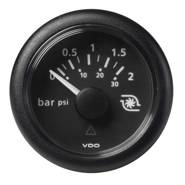 Veratron VDO Marine 2-1/16" (52mm) ViewLine Boost Pressure Gauge 2 Bar/30 PSI - 8-32V - Black Dial Round Bezel [A2C59514149] MyGreenOutdoors