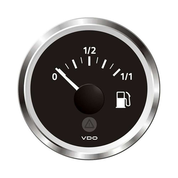 Veratron VDO Marine 2-1/16" (52mm) ViewLine Fuel Level Gauge 0-1/1 - 8-32V - 3-180 OHM - Black Dial Chrome Triangular Bezel [A2C59514083] MyGreenOutdoors