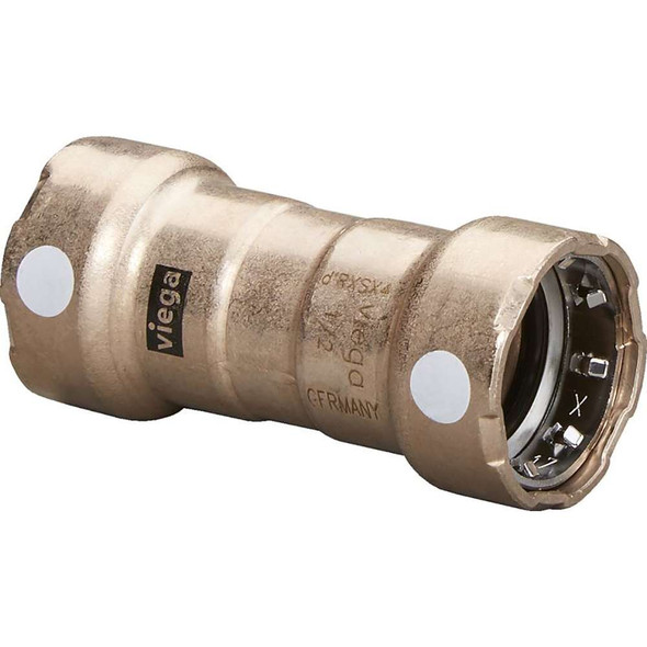 Viega Viega MegaPress 3/4" Copper Nickel Coupling w/Stop Double Press Connection - Smart Connect Technology [88385] MyGreenOutdoors