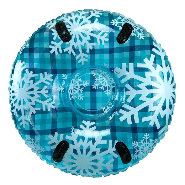 Aqua Leisure Aqua Leisure 43" Pipeline Sno Clear Top Racer Sno-Tube - Cool Blue Plaid [PST13365S2] MyGreenOutdoors