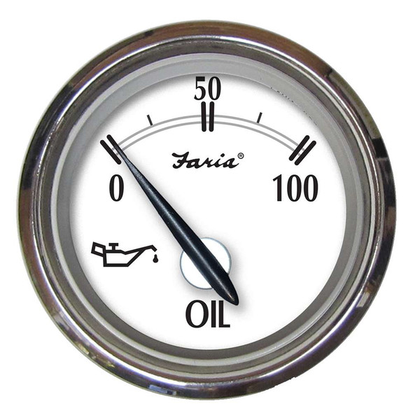 Faria Beede Instruments Faria Newport SS 2" Oil Pressure Gauge - 0 to 100 PSI [25005] MyGreenOutdoors