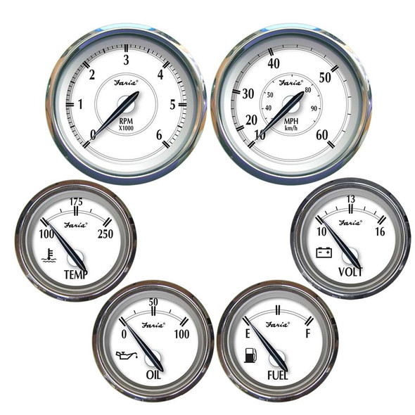 Faria Beede Instruments Faria Newport SS Inboard/Outboard 6 Gauge Box Set [KTF0200] MyGreenOutdoors