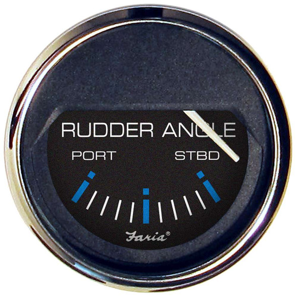 Faria Beede Instruments Faria Chesapeake Black SS 2" Rudder Angle Indicator Gauge [13725] MyGreenOutdoors