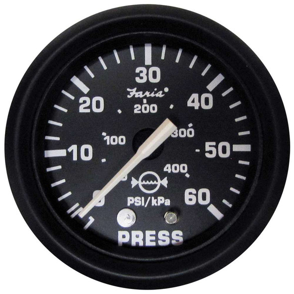 Faria Beede Instruments Faria Euro Black 2" Water Pressure Gauge (60 PSI) [12875] MyGreenOutdoors