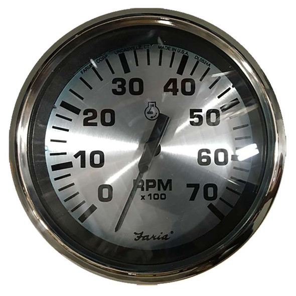 Faria Beede Instruments Faria Spun Silver 4" Tachometer (7000 RPM) (Outboard) [36005] MyGreenOutdoors