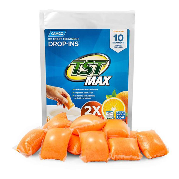 Camco Camco TST MAX Orange RV Toilet Treatment Drop-Ins *10-Pack [41178] MyGreenOutdoors