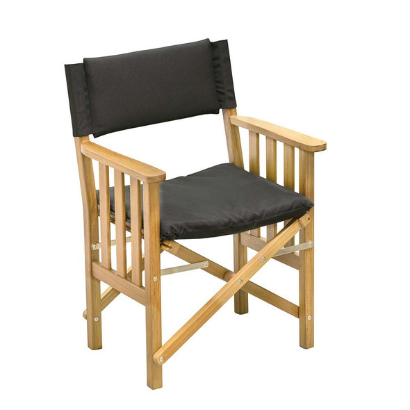 Whitecap Whitecap Directors Chair II w/Black Cushion - Teak [61051] MyGreenOutdoors