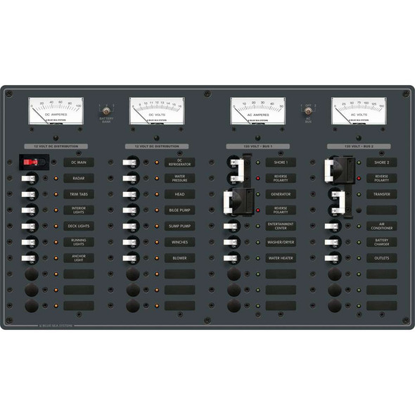 Blue Sea Systems Blue Sea 8086 AC 3 Sources +12 Positions / DC Main +19 Position Toggle Circuit Breaker Panel (White 8086 MyGreenOutdoors