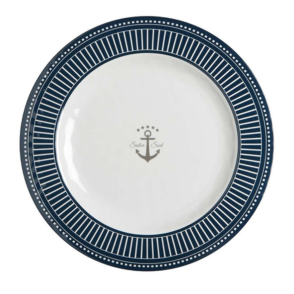 Marine Business Marine Business Melamine Flat, Round Dinner Plate - SAILOR SOUL - 10" Set of 6 [14001C] MyGreenOutdoors