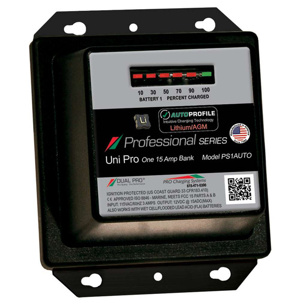 Dual Pro Dual Pro PS1 Auto 15A - 1-Bank Lithium/AGM Battery Charger [PS1AUTO] MyGreenOutdoors