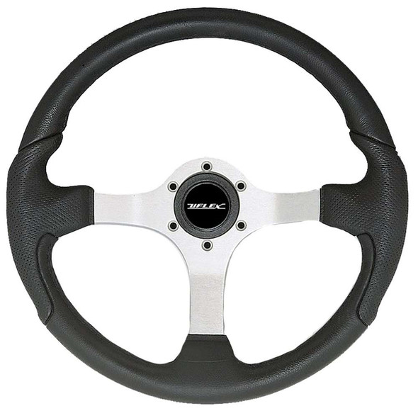 UFlex USA Uflex Nisida Steering Wheel 13.8" - Black Polyurethane Grip w/Black Aluminum Spokes [NISIDA-B/B] MyGreenOutdoors