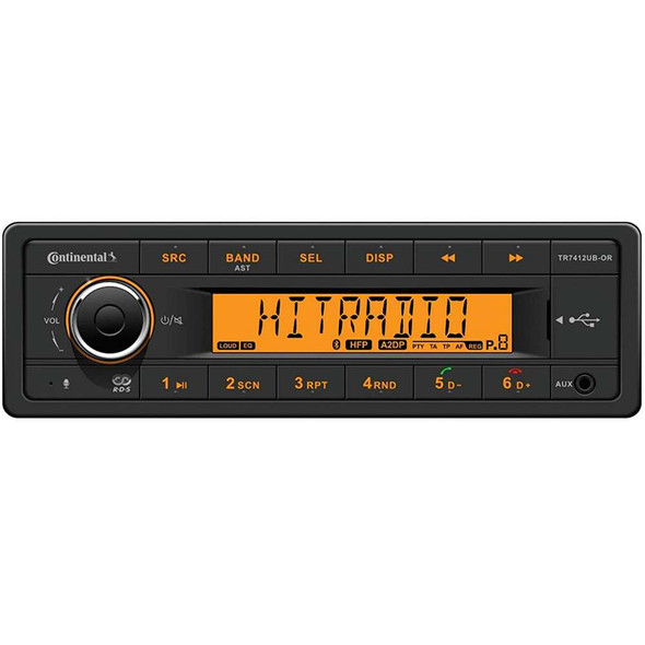 Continental Continental Stereo w/AM/FM/BT/USB - Harness Included - 24V [TR7412UB-ORK] MyGreenOutdoors