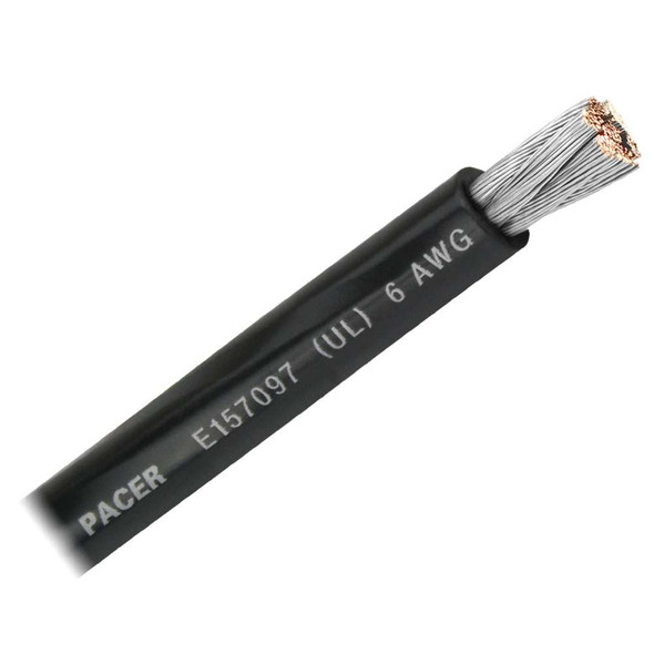 Pacer Group Pacer Black 6 AWG Battery Cable - Sold By The Foot [WUL6BK-FT] MyGreenOutdoors