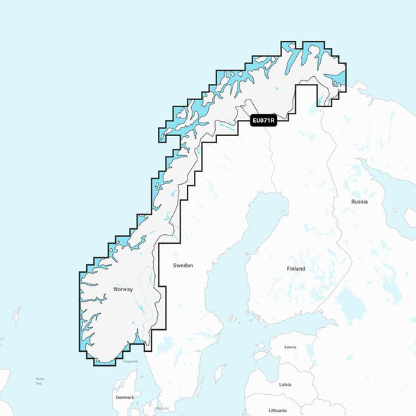 Garmin Garmin Navionics+ NSEU071R - Norway Lakes Rivers - Inland Marine Chart [010-C1266-20] MyGreenOutdoors