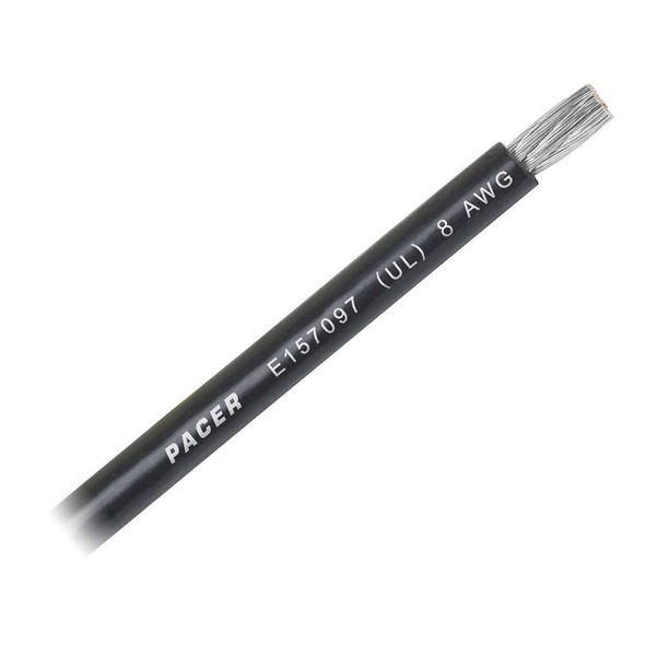 Pacer Group Pacer Black 8 AWG Battery Cable - Sold By The Foot [WUL8BK-FT] MyGreenOutdoors