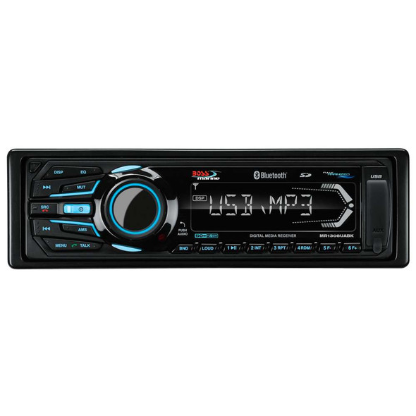 Boss Audio Boss Audio MR1308UABK Bluetooth - Fully Marinized MP3-Compatible Digital Media Receiver w/USB SD Memory Card Ports Aux Input [MR1308UABK] MyGreenOutdoors