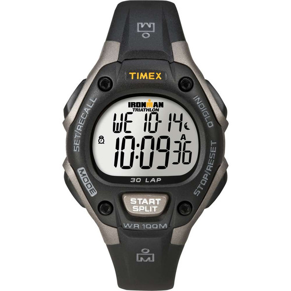 Timex Timex Ironman Triathlon 30 Lap Mid Size Grey/Black [T5E961] T5E961 MyGreenOutdoors