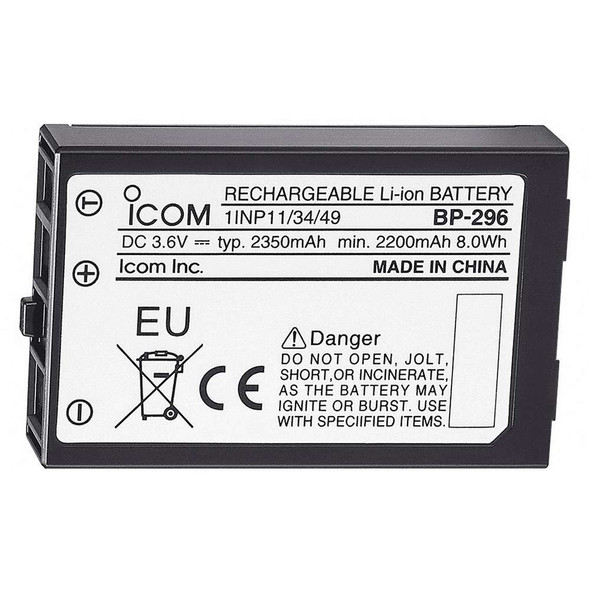 Icom Icom BP-296 Li-Ion Battery - 3.6V - 2350mAh f/M37 [BP296] MyGreenOutdoors