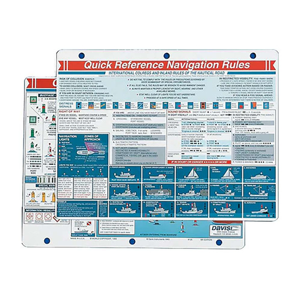 Davis Instruments Davis Quick Reference Navigation Rules Card [125] MyGreenOutdoors