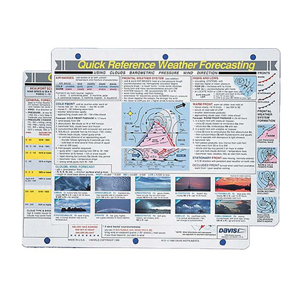 Davis Instruments Davis Quick Reference Weather Forecasting Card [131] MyGreenOutdoors