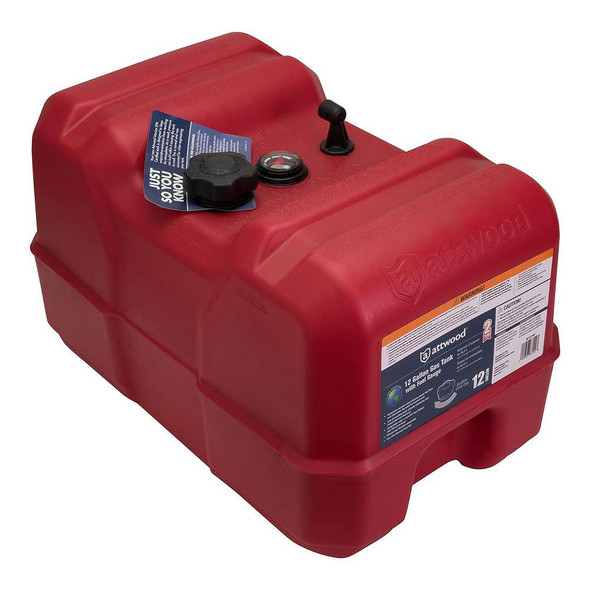 Attwood Marine Attwood Portable Fuel Tank - 12 Gallon w/Gauge [8812LPG2] MyGreenOutdoors