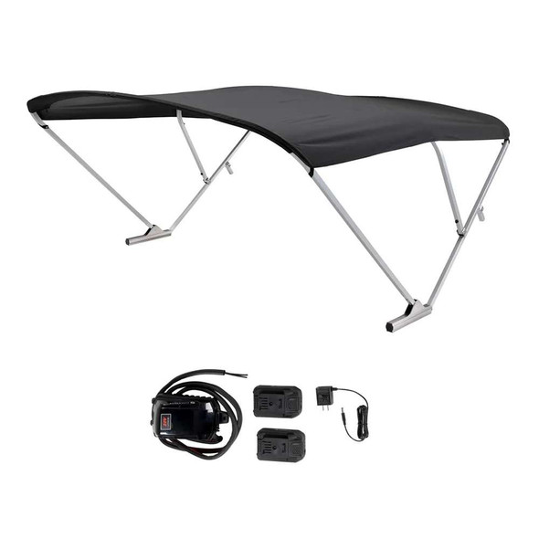 SureShade SureShade Battery Powered Bimini - Clear Anodized Frame Black Fabric [2021133086] MyGreenOutdoors