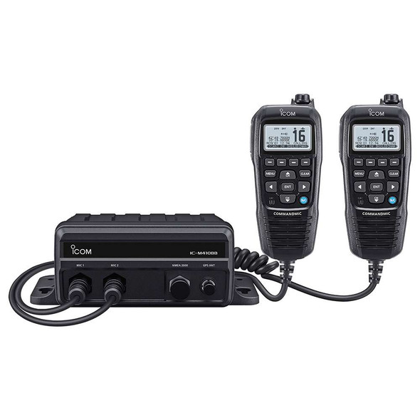 Icom Icom M410BB 11 Black Box VHF w/Black Command Mic 2 Command Mic Ports [M410BB 11] MyGreenOutdoors