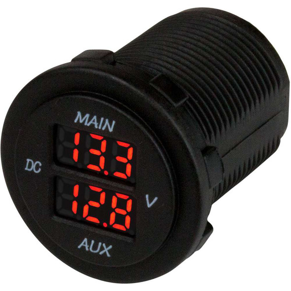 Sea-Dog Sea-Dog Round Voltage Meter 5V-15VDC w/Rainbow Dial [421616-1] MyGreenOutdoors