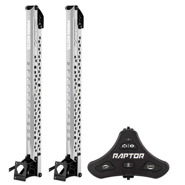 Minn Kota Minn Kota Raptor Bundle Pair - 10' Silver Shallow Water Anchors w/Active Anchoring Footswitch Included [1810633/PAIR] MyGreenOutdoors