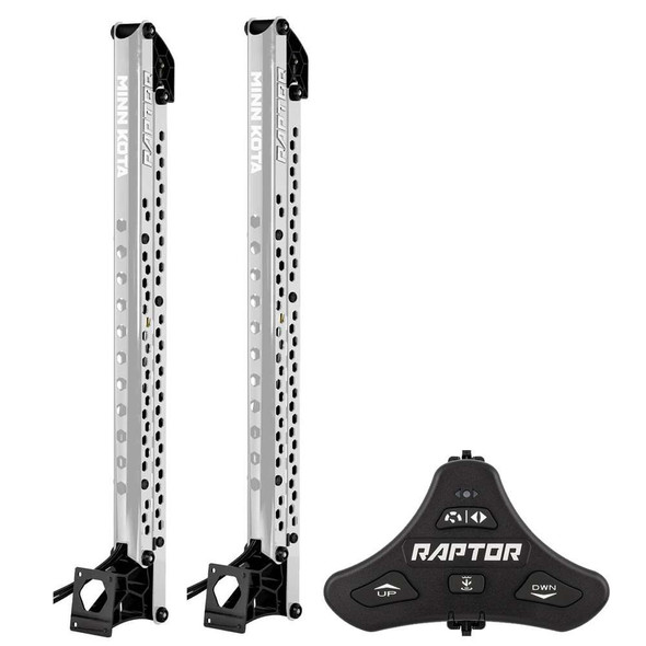 Minn Kota Minn Kota Raptor Bundle Pair - 8' Silver Shallow Water Anchors w/Active Anchoring Footswitch Included [1810623/PAIR] MyGreenOutdoors