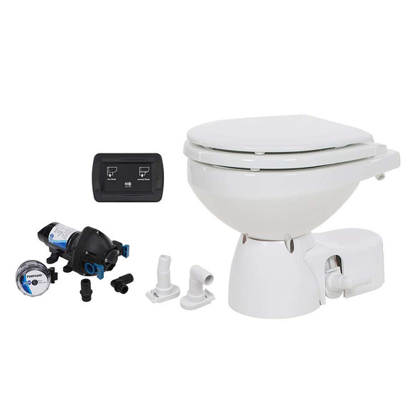 Jabsco Jabsco Quiet Flush E2 Raw Water Toilet Compact Bowl - 24V - Soft Close Lid [38245-3094RSP] MyGreenOutdoors