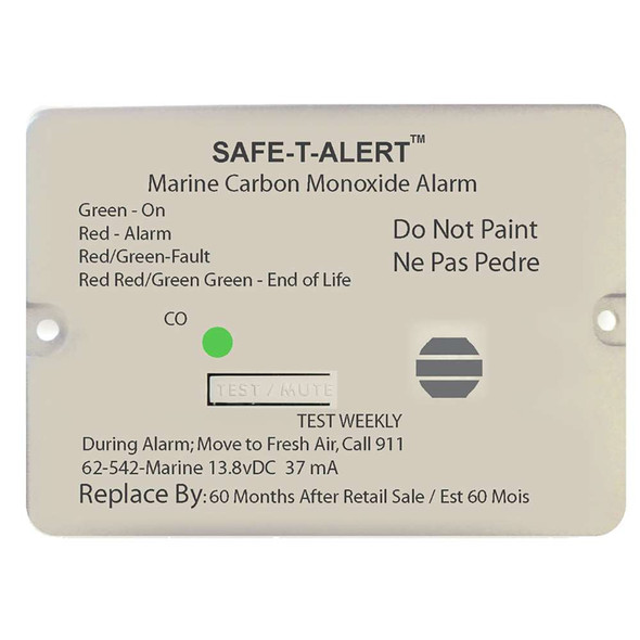 Safe-T-Alert Safe-T-Alert 62 Series Carbon Monoxide Alarm w/Relay - 12V - 62-542-Marine-RLY-NC - Flush Mount - White [62-542-MARINE-RLY-NC] MyGreenOutdoors