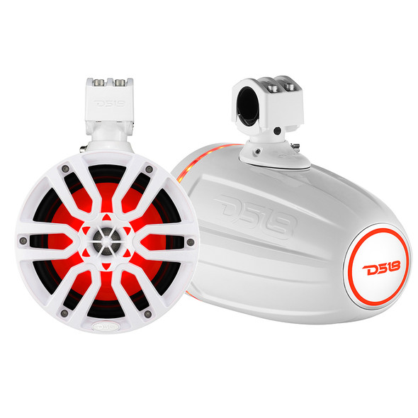 DS18 X Series HYDRO 8" Wakeboard Pod Tower Speaker w\/RGB LED Light - 375W - White [NXL-X8TP\/WH]