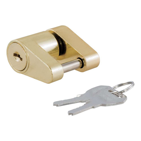 CURT CURT Coupler Lock - 1/4" Pin - 3/4" Latch Span - Padlock - Brass-Plated [23022] MyGreenOutdoors