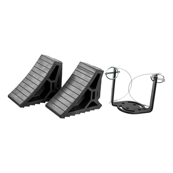 CURT CURT HD Wheels Chocks 2-Pack w/Mounting Bracket [22802] MyGreenOutdoors