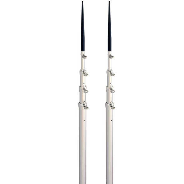 Lee's Tackle Lee's 16.5' Bright Silver Black Spike Telescopic Poles f/Sidewinder [TX3916SL/SL] TX3916SL/SL MyGreenOutdoors