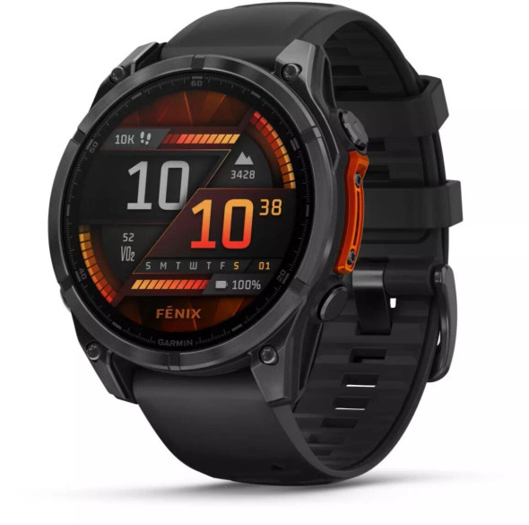Garmin Fenix 8 Smart Sportswatch, 47 mm, AMOLED, Slate Gray with Black Silicone Band