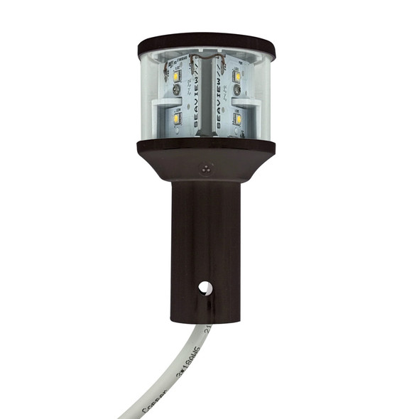 Seaview Round 24V LED Combo Masthead Light, White All Round Light Bar Top - C5 Certified - Black [LTBLED24C5BLK]