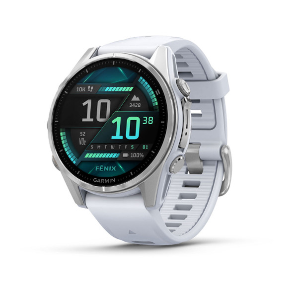 Garmin fenix 8 - 43 mm, AMOLED Silver with Whitestone Silicone Band