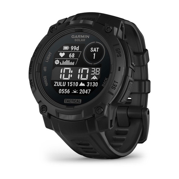 Garmin Instinct 3 - 45 mm, Solar, Tactical Edition, Black with Black Silicone Band