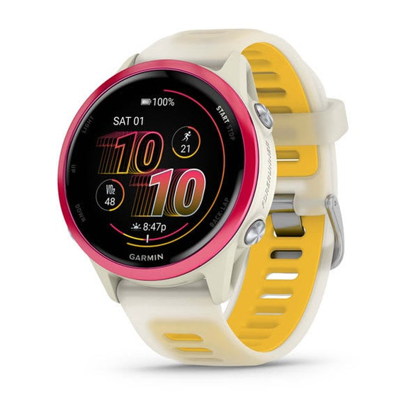 Garmin Forerunner 570 - 42mm - Raspberry Aluminum with Bone/Mango Band