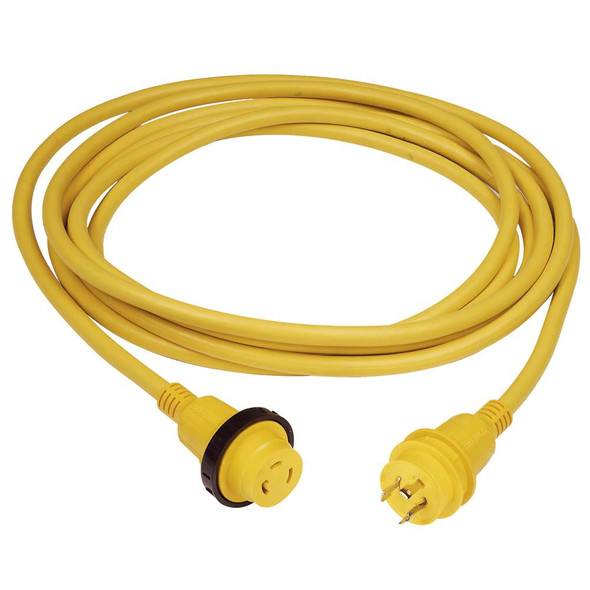 Marinco Marinco 30 Amp PowerCord PLUS Cordset w/Power-On LED - Yellow 50ft [199119] 199119 MyGreenOutdoors