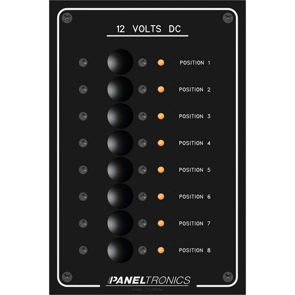 Paneltronics Paneltronics Standard Panel - DC 8 Position Circuit Breaker w/LEDs [9972208B] 9972208B MyGreenOutdoors