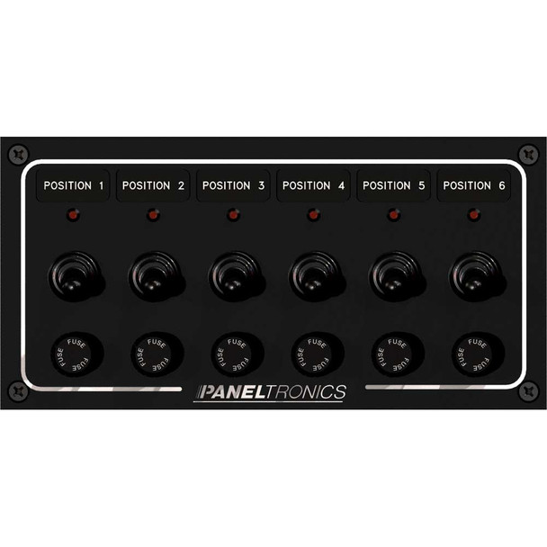 Paneltronics Paneltronics Waterproof Panel - DC 6-Position Toggle Switch & Fuse w/LEDs [9960009B] 9960009B MyGreenOutdoors