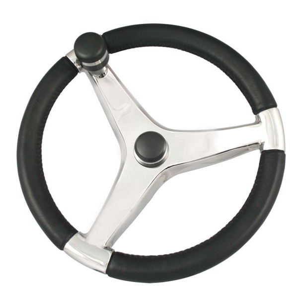 Schmitt Marine Ongaro Evo Pro 316 Cast Stainless Steel Steering Wheel w/Control Knob - 13.5" Diameter [7241321FGK] 7241321FGK MyGreenOutdoors